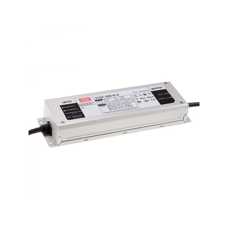 ELGC-300-L-DA 300W116~232V1400mADA型(DALI控制/铝壳IP67/100～305Vac输入)明纬PFC防水高压恒功率LED电源