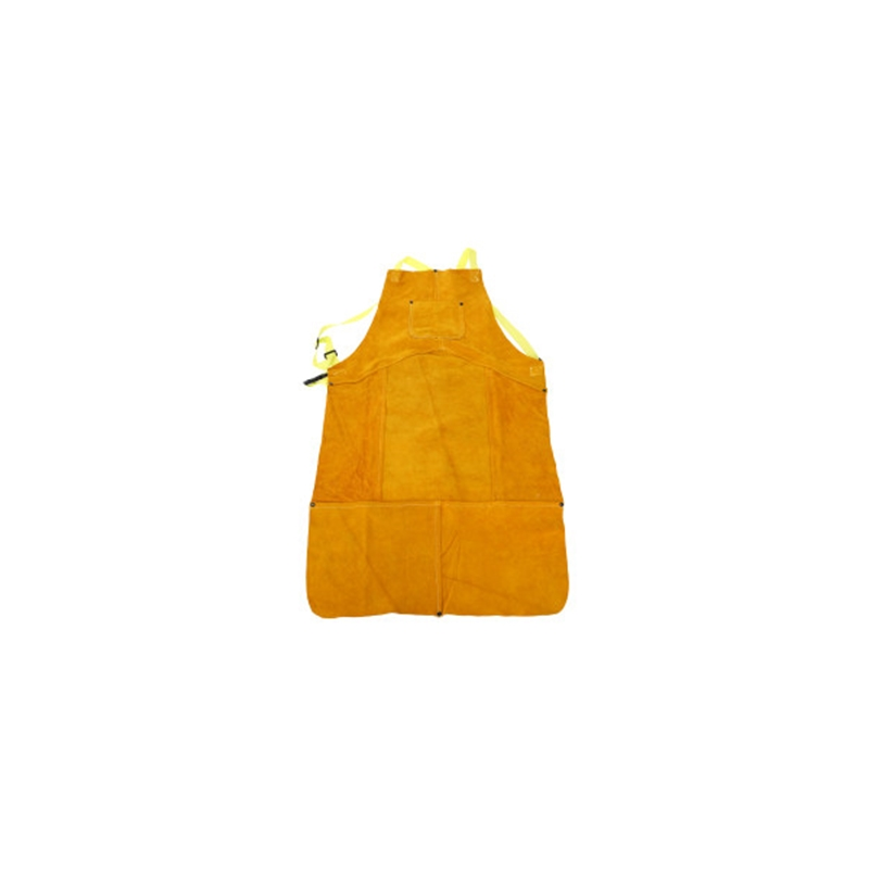 W-1846 WESTUN/威仕盾 金黄色牛二层皮短袖反穿围裙 W-1846 101cm 1件