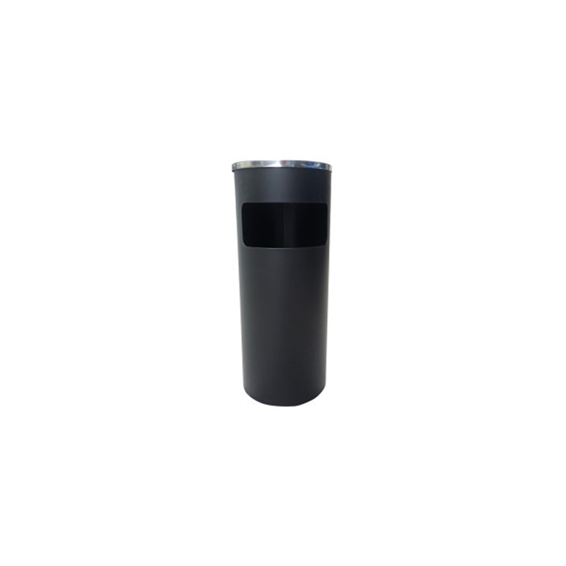 LT-043 ZIREN/滋仁 方形烤漆垃圾桶(含烟灰缸) LT-043 直径24cm 高62cm 黑色 1个