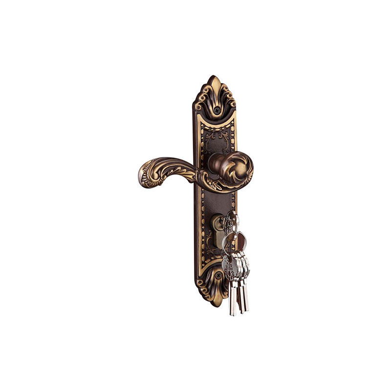 老铜匠(LTJ)全铜室内门锁欧式美式仿古复古全铜卧室房门锁DZ803-314 中号玫瑰金色DZ503-314 35-50mm