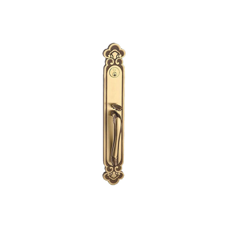 老铜匠祥云款欧式全铜别墅门锁 套装锁 入户锁DZ900-900 玫瑰金 45-55mm  通用型 带钥匙