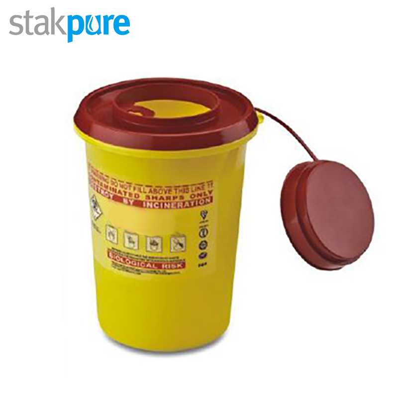 stakpure/斯塔克普尔 stakpure/斯塔克普尔 SR5T348 D32466 医疗废物利器盒一次性黄色医用针筒锐器诊所用圆形方形针头垃圾桶 11*8.5*15cm SR5T348
