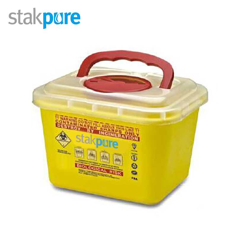 stakpure/斯塔克普尔 stakpure/斯塔克普尔 SR5T351 D32469 医疗废物利器盒一次性黄色医用针筒锐器诊所用圆形方形针头垃圾桶 24.5*20*16.5cm SR5T351