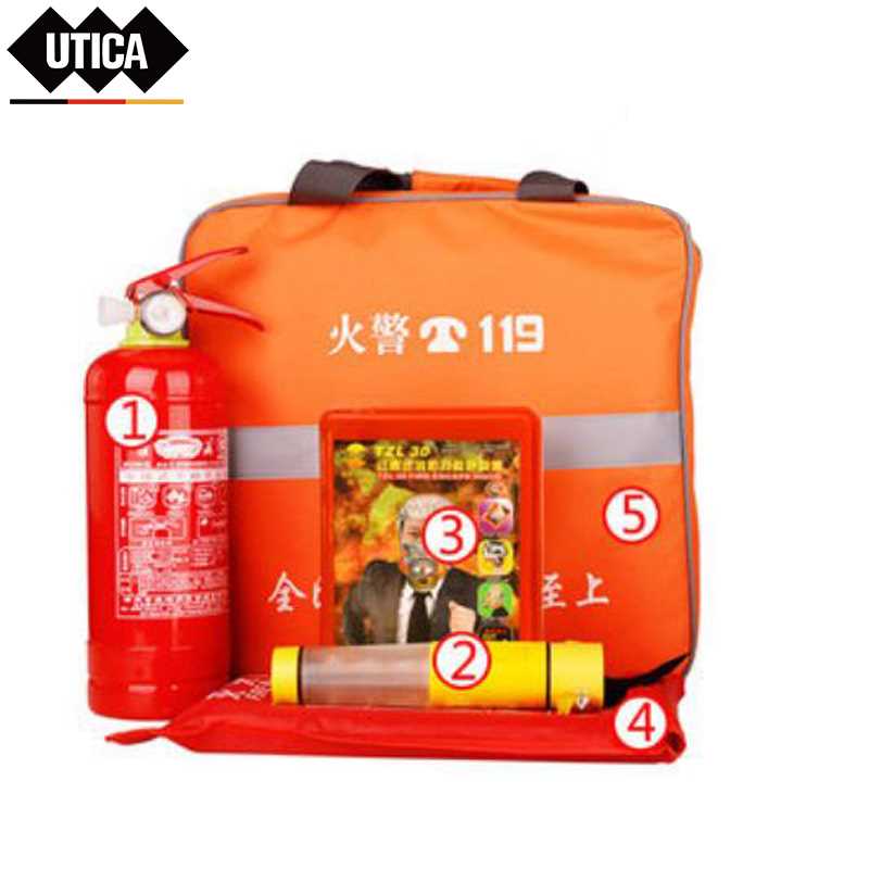 UT119-100-751 UTICA/优迪佧 UT119-100-751 J14192 消防应急5件套(灭火器、安全锤、消防面具、灭火毯、消防应急包)