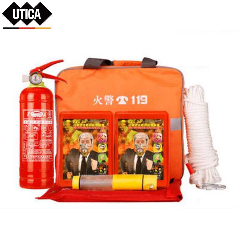 UTICA/优迪佧 UTICA/优迪佧 UT119-100-753 J14194 消防应急7件套(灭火器、安全锤、消防面具、灭火毯、消防应急包、安全绳×2) UT119-100-753